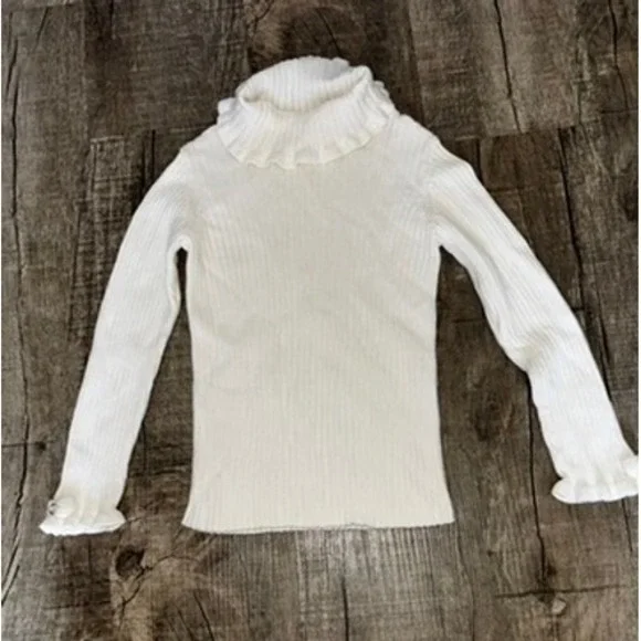 Gymboree Girls White Cable Knit Sweater Vest 100% Cotton Size S 5-6 Classic