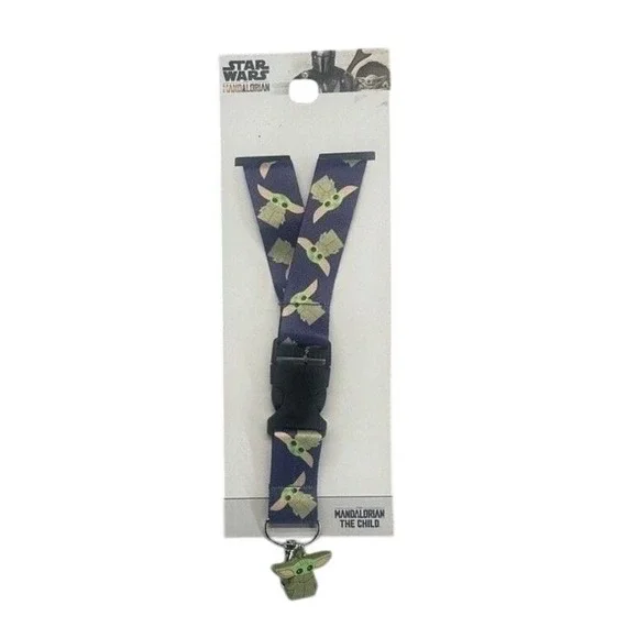NEW Star‎ Wars Disney Mandalorian Key Chain with Grogu Detachable Clip Lanyard!
