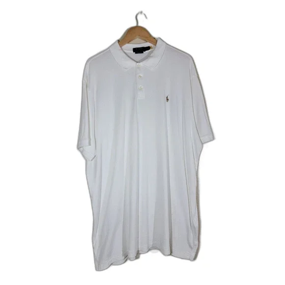 Ralph Lauren Colored Pony Men's White Polo Shirt - XXL 2XL