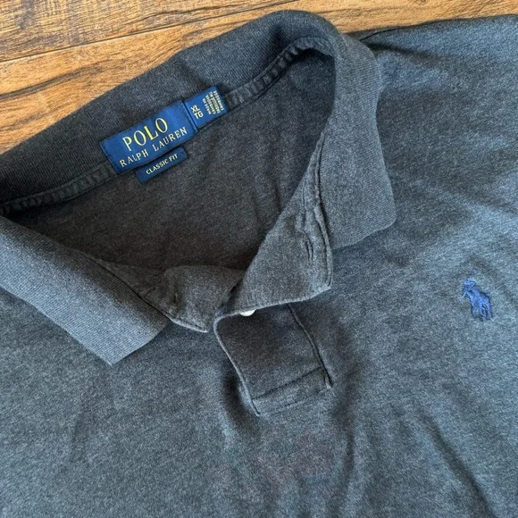 Polo‎ Ralph Lauren Classic Fit Polo Shirt XL Gray Blue Pony Logo