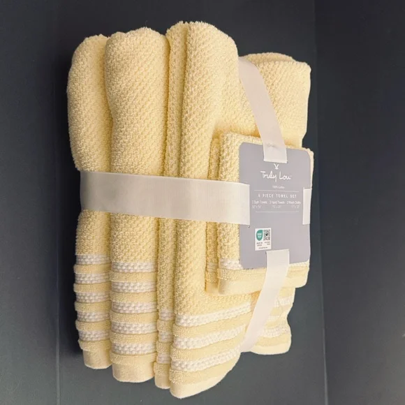 6pc TRULY LOU 100% Cotton Bath Towel Set - DAFFOFIL20 - Towel Bundle