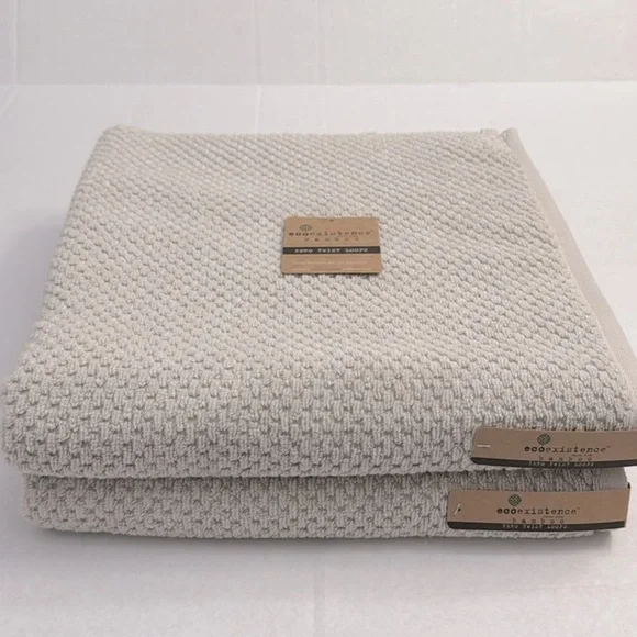 2pc ECOEXISTENCE Bamboo Zero Twist Loops Bath Towel Set - FGChiffon