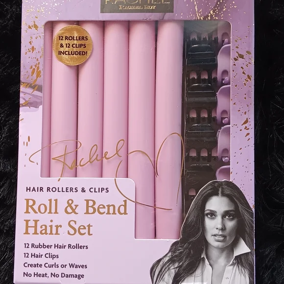 Women RACHEL Rachel Roy Purple Roll & Bend Hair Set 12 Rollers 12 Clips No Heat
