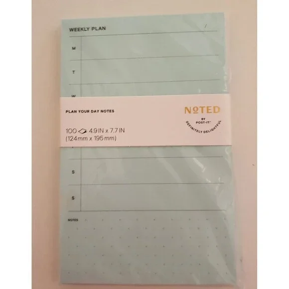 Noted By Post-It Planning Notes Plan your day Pale Green 100 sheets 4.9x7.7