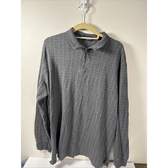 Polo Golf Ralph Lauren 1/4 Zip Shirt Men's Large‎ L/S Gray Cotton XL K1