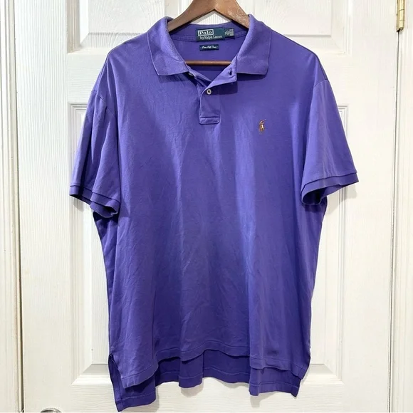 POLO Ralph Lauren Men's Classic Purple Polo Shirt Pima Soft Touch. Size XL