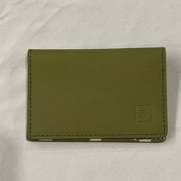 Thread Scout Bifold Wallet Olive Green Checkerboard Pattern‎