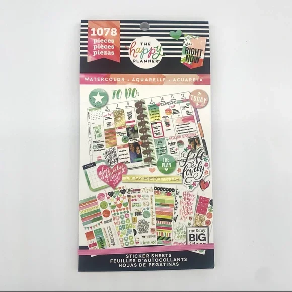 Happy Planner Water Colors Sticker Sheet Book