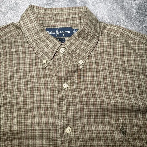 Ralph Lauren Yarmouth Button Down Long Sleeve Men's 16 1/2 36/37 Cotton Plaid