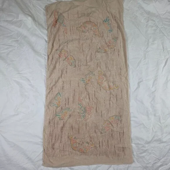Vintage 70's The Design Works Of Bedford Stuyvesant For Martex Towel Butterfly