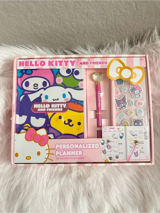Hello Kitty Pink and Multicolor Personalized Planner Set