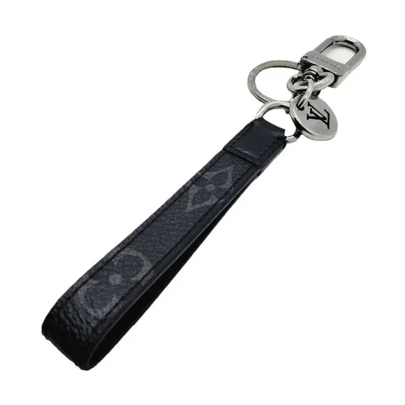 Louis Vuitton Mens Dragonne Keychain Monogram Eclipse Leather Key Holder