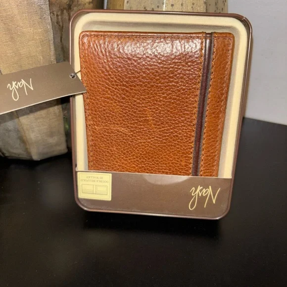 Zyon Tan Leather Card Holder for Men