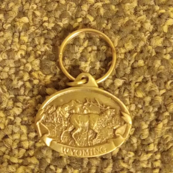 Wyoming Vintage silver tone keychain