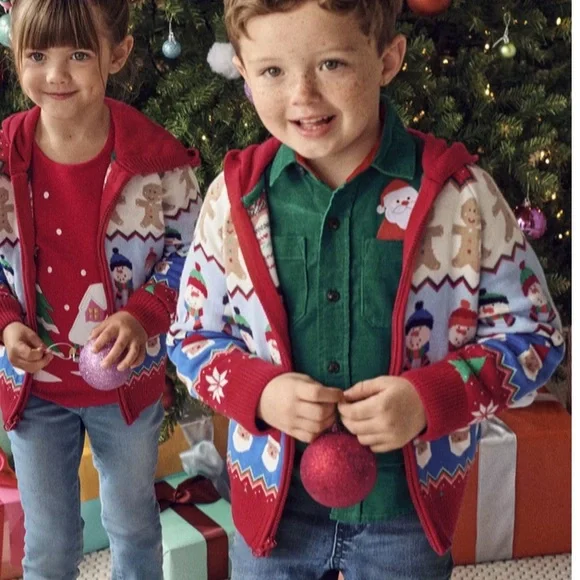 Gymboree Fairisle Zip Up Hoodie Very Merry Blue Boys 2T