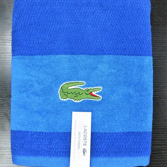 NEW! LACOSTE 100% COTTON BIG LOGO BATH TOWEL 30
