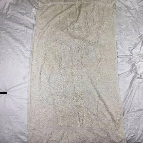 Vintage Stevens White Bath Towel 53x29.5 Made In USA Summer Solid