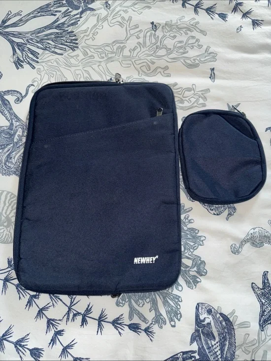 NEWHEY Navy Laptop Sleeve + Accessory Pouch