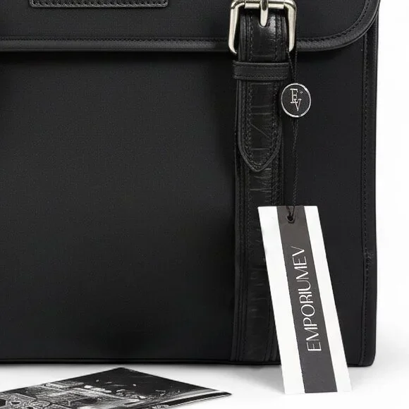 John Varvatos U.S.A. Remy iPad Sleeve M04154B Black Leather Trim Tablet Case