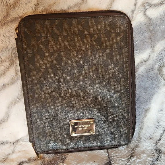 Michael Kors Dark Brown Logo Tablet Sleeve