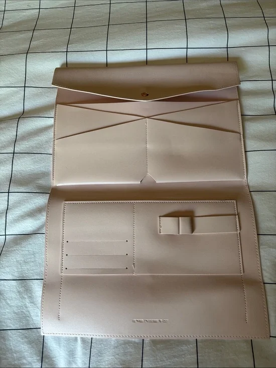 Blush Pink Leather Document Sleeve