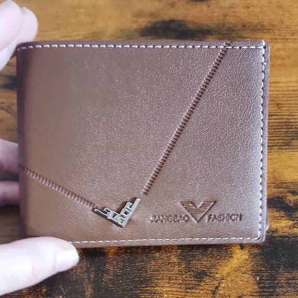 3cs Set Brown/coffee And Black Mens Pu Leather Wallet, Fashionable Plaid Soft