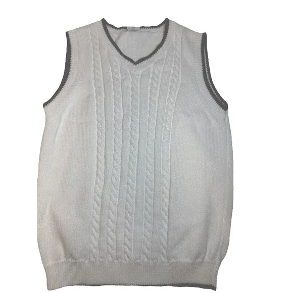 Gymboree‎ Celebrate Spring Boy's White Cable Knit Sweater Vest size M 7-8