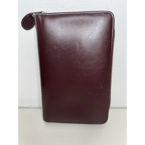 Vintage DayTimer Day Planner Burgundy Faux Leather
