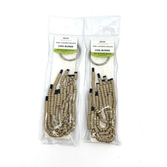 Speak Easy Pre-Loaded Beads Cool Blonde 2 Pack 250 Each 500 Total Silicone Beads