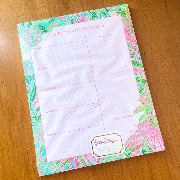 NWT Lilly Pulitzer Weekly Planner Notepad