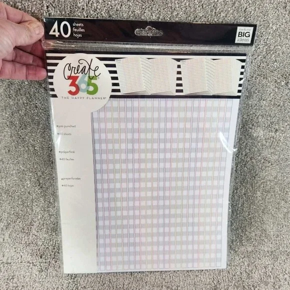 The Happy Planner Create 365 Filler Paper Checkered 40 Sheets