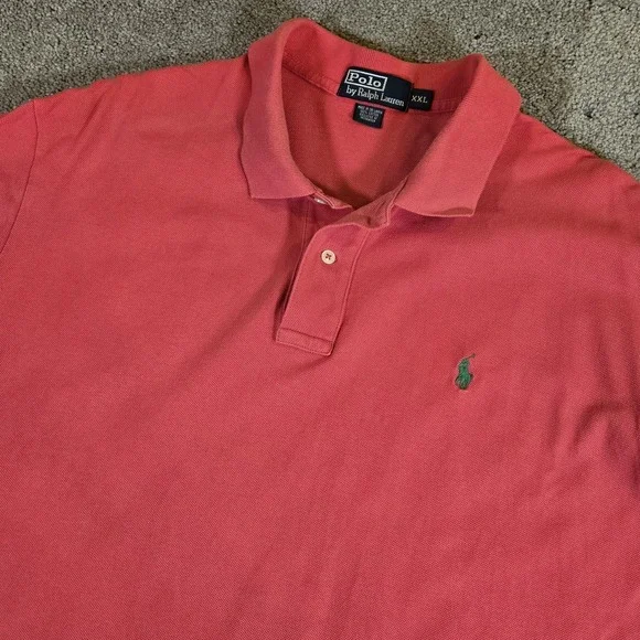 Polo Ralph Lauren Shirt Mens XXL‎ Red Golf Polo Green Pony Logo