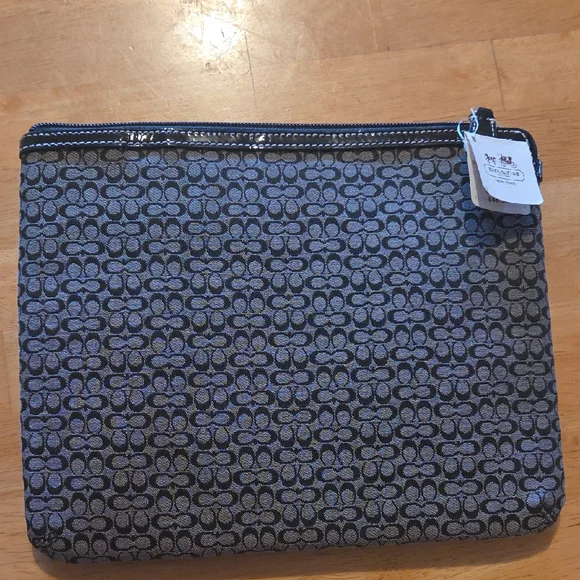 Coach Black and Gray Tablet Sleeve