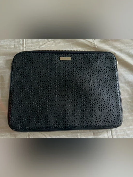 Kate Spade black perforated floral laptop sleeve for 13-inch devices