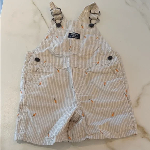 OshKosh B'gosh Beige Striped Kids Overalls
