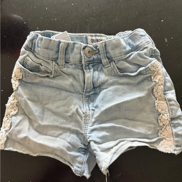 OshKosh B'gosh Blue Jean Shorts with‎ Lace Trim