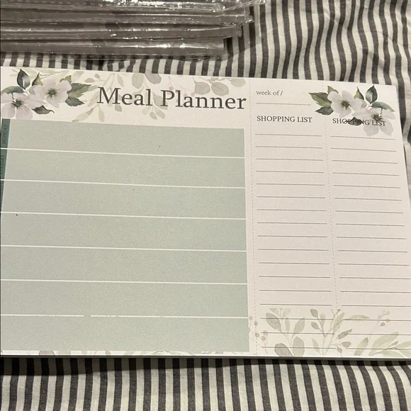 Floral Meal Planner Pad