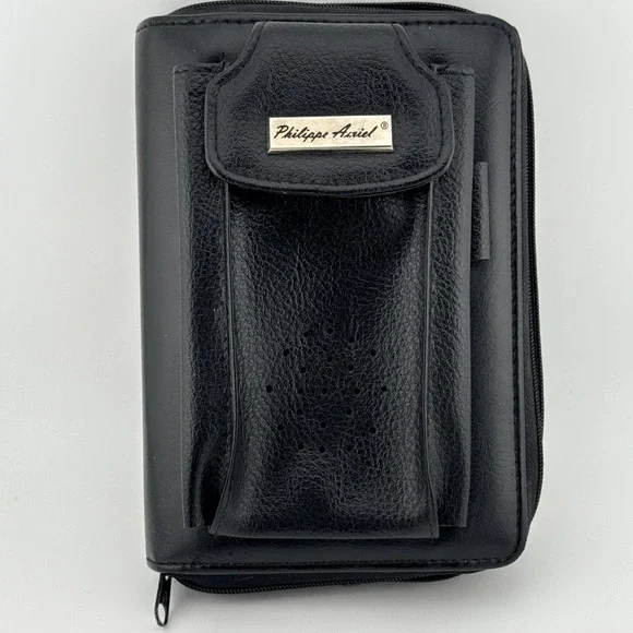 Vintage‎ 90s Y2k Philippe Amiel Leather Black Deluxe Personal Organizer Planner