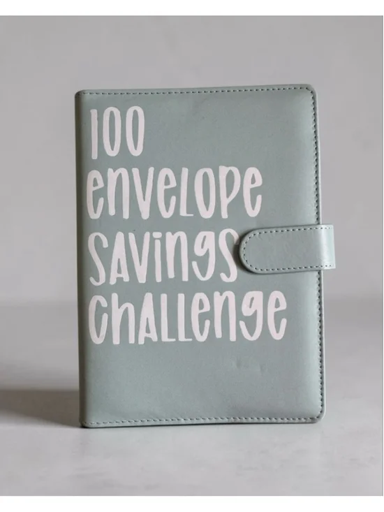 Light Green 100 Envelope Savings Challenge Planner Binder - Brand New