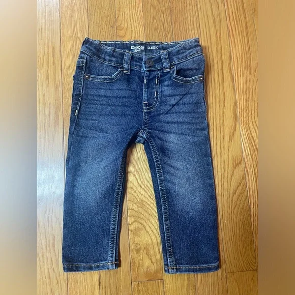 OshKosh B'gosh Dark Blue Kids Jeans 12m NWOT‎