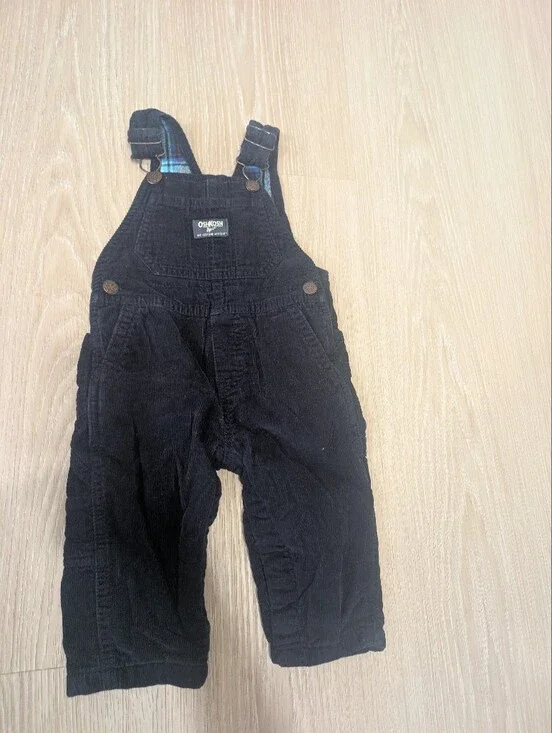 OshKosh B'Gosh Baby 9-12M Navy Soft Corduroy Overalls