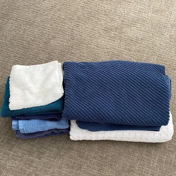 7 Blue and White Towels