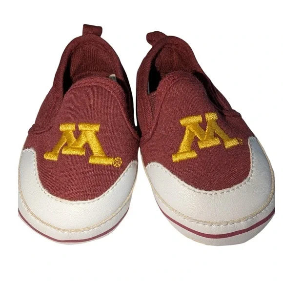 Minnesota Golden Gophers Baby Shoes Crib Moccasins Toddler Slip On Size‎ 3