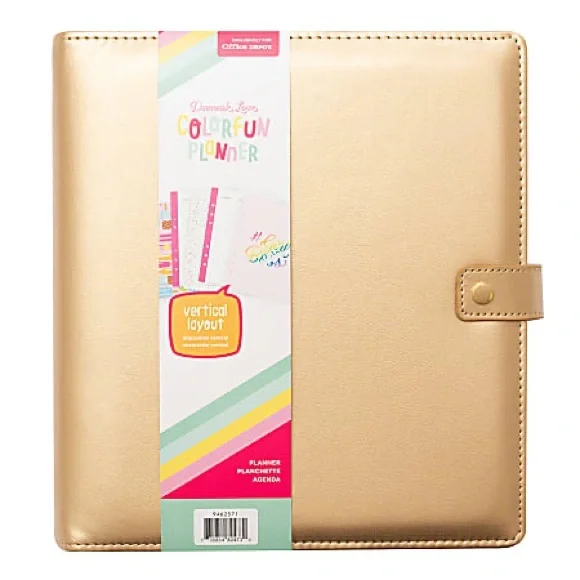 American Crafts Damask Love Colorfun Planner 8.5 x 9.5 Undated Gold NWT