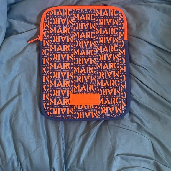 Marc By Marc Jacobs Orange and Blue Logo Tablet Sleeve