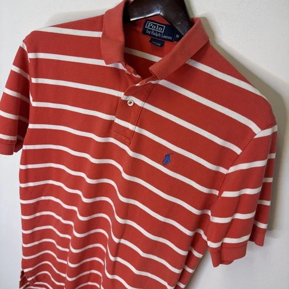 Polo Ralph Lauren‎ Polo Shirt Medium Cotton Mens Nantucket Red Striped