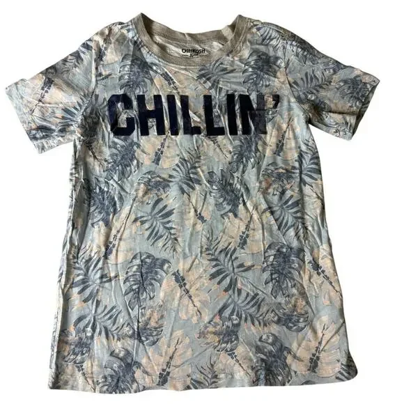 OshKosh B'gosh Boys' Chillin' Tropical Blue Tee Shirt Size 10