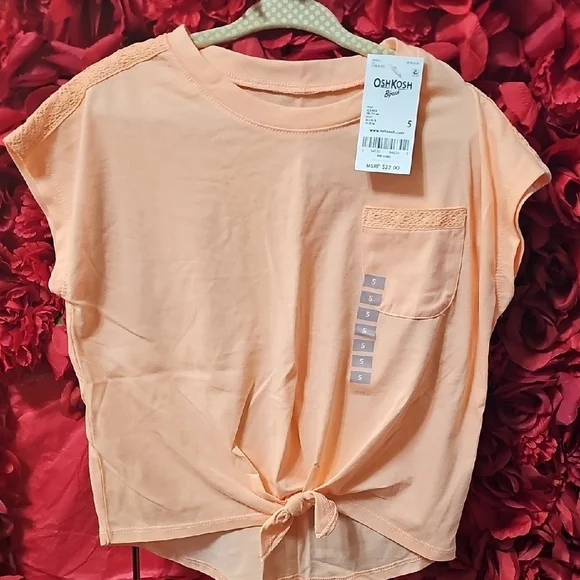 OshKosh B'gosh NWT Peach Tie-Front Girls Top Size 5