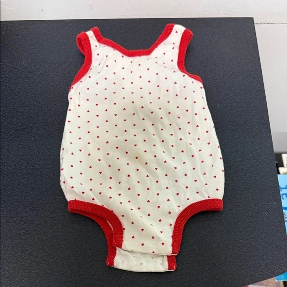 OshKosh B'gosh Cream One-Piece with Red Hearts
