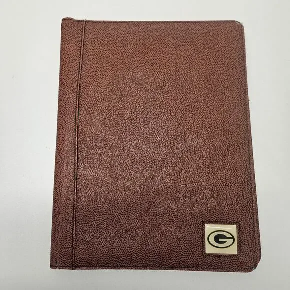 Vintage 90s Green Bay Packers Pigskin Portfolio Organizer Notebook Football